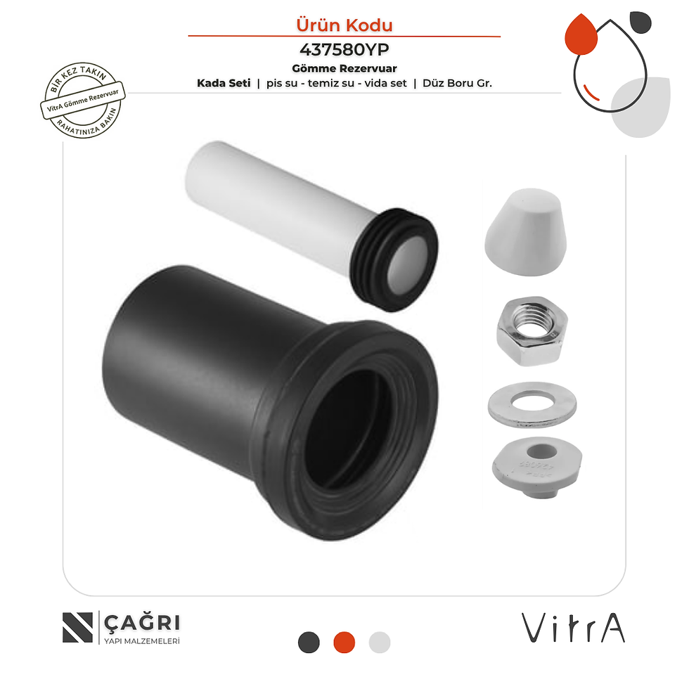 VİTRA Gömme Rezervuar Düz Boru Kada Seti 437580YP