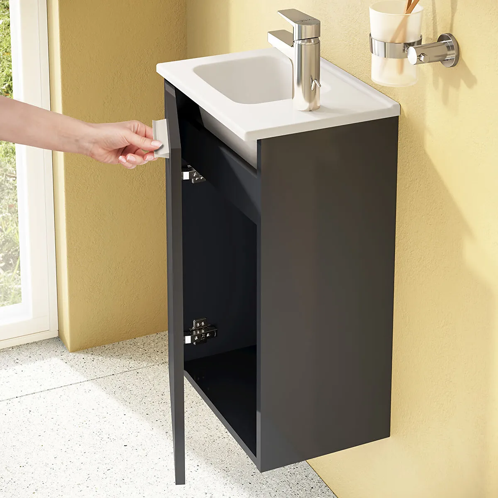 Küçük resim: VİTRA Mia Banyo Dolabı Seti Takımı (40 cm) Parlak Antrasit 69582