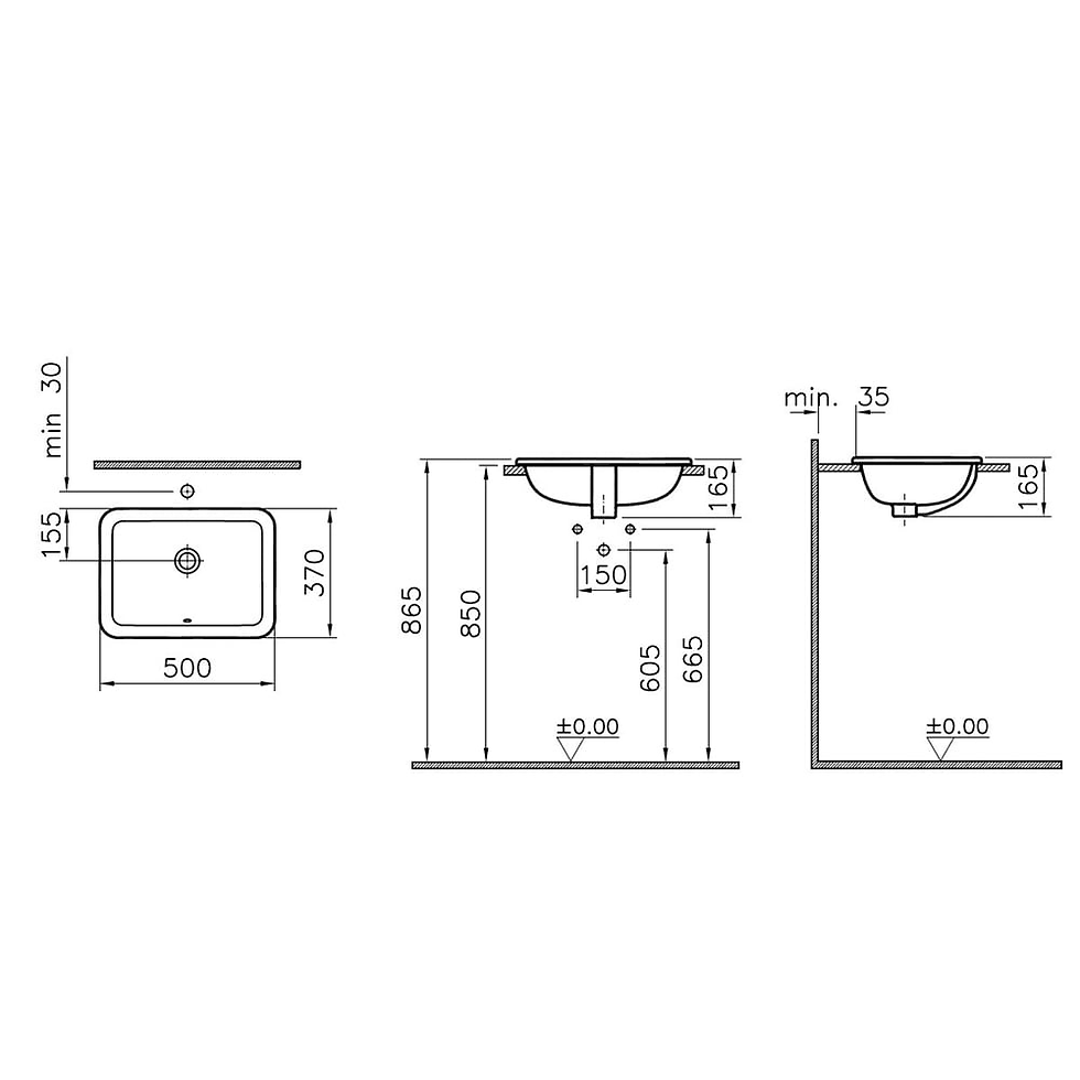 Küçük resim: VİTRA S20 Tezgah Üstü Lavabo 50 cm 5474B003-0642