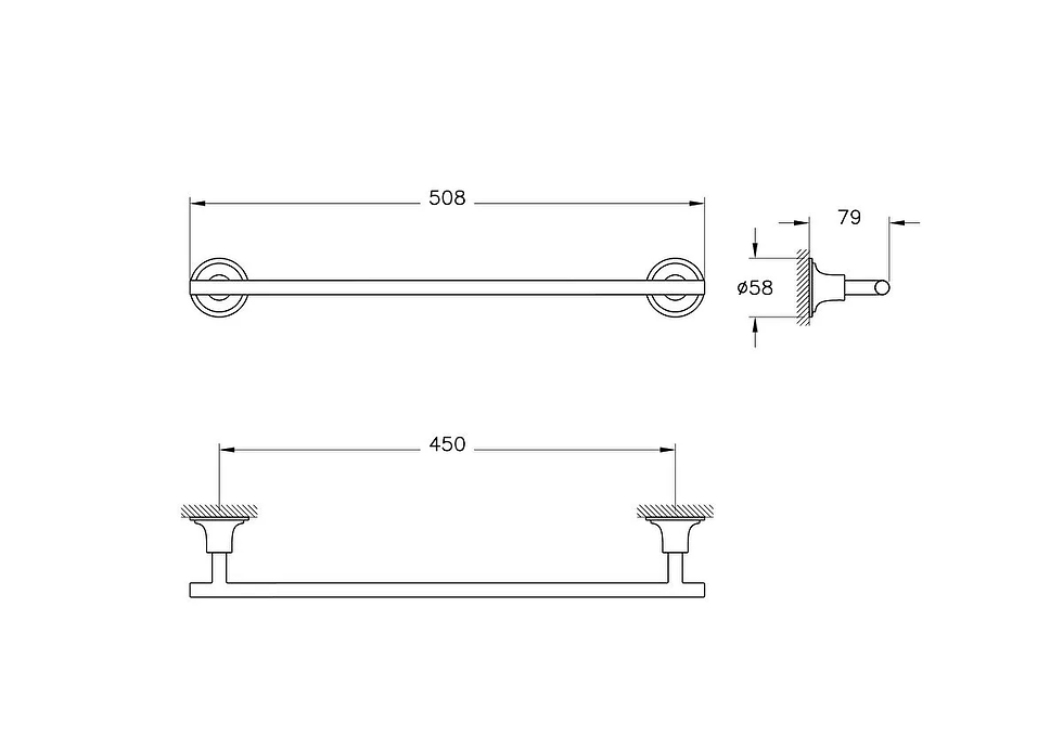 Küçük resim: VİTRA Origin Classic Uzun Havluluk 45 cm A44548