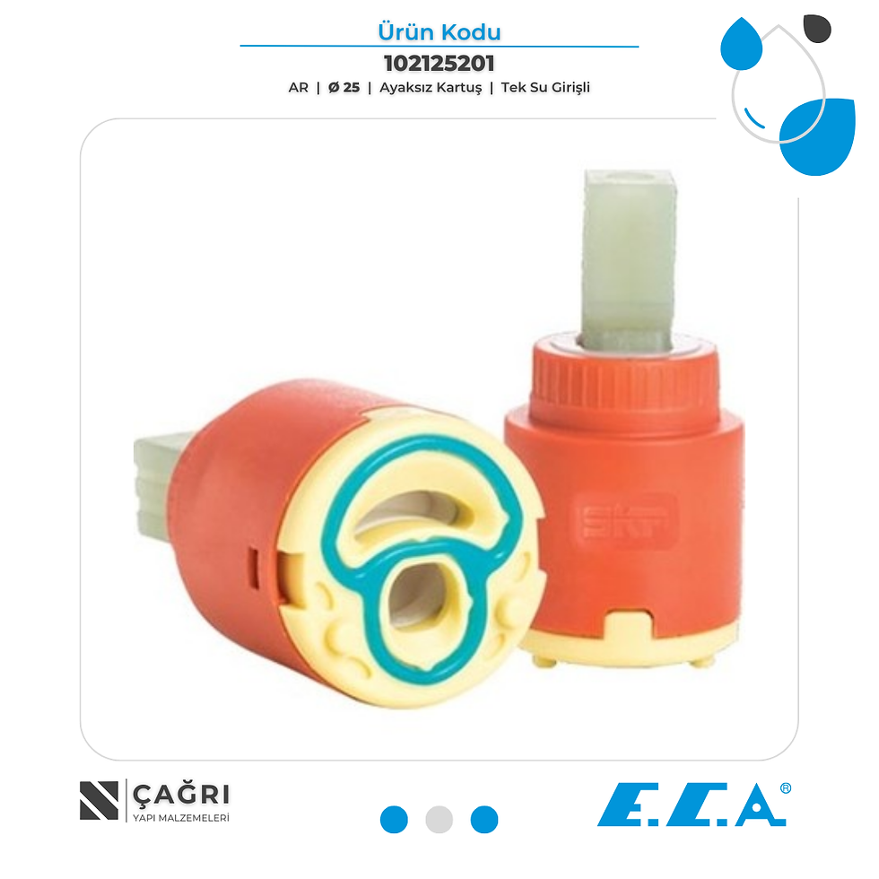 ECA Ø25 Ayaksız Kartuş Tek Su Girişli 102125201 Ar Yak
