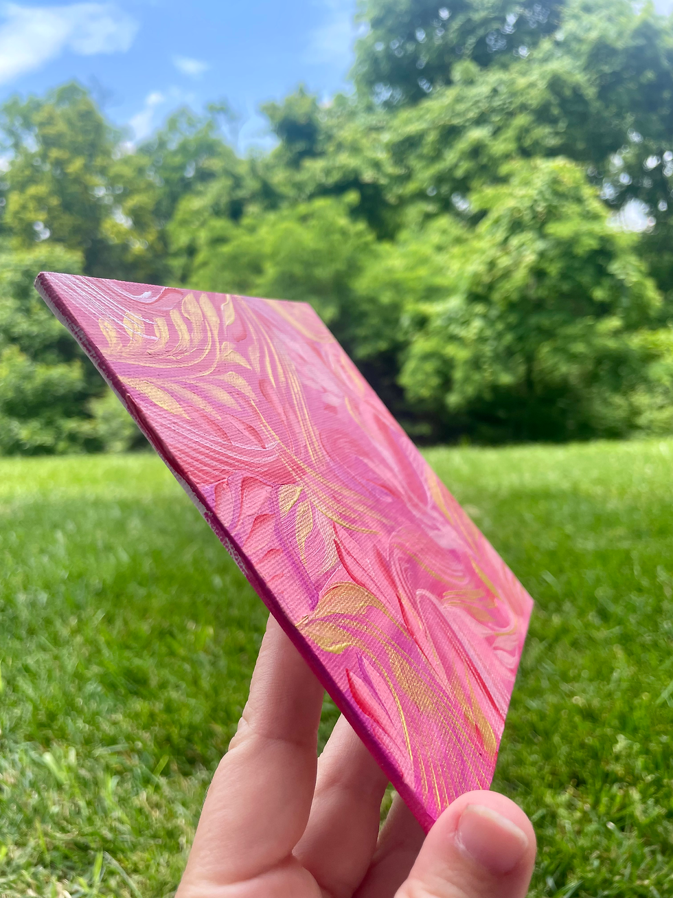Thumbnail: Mini Canvas- Pink, Red, and Gold