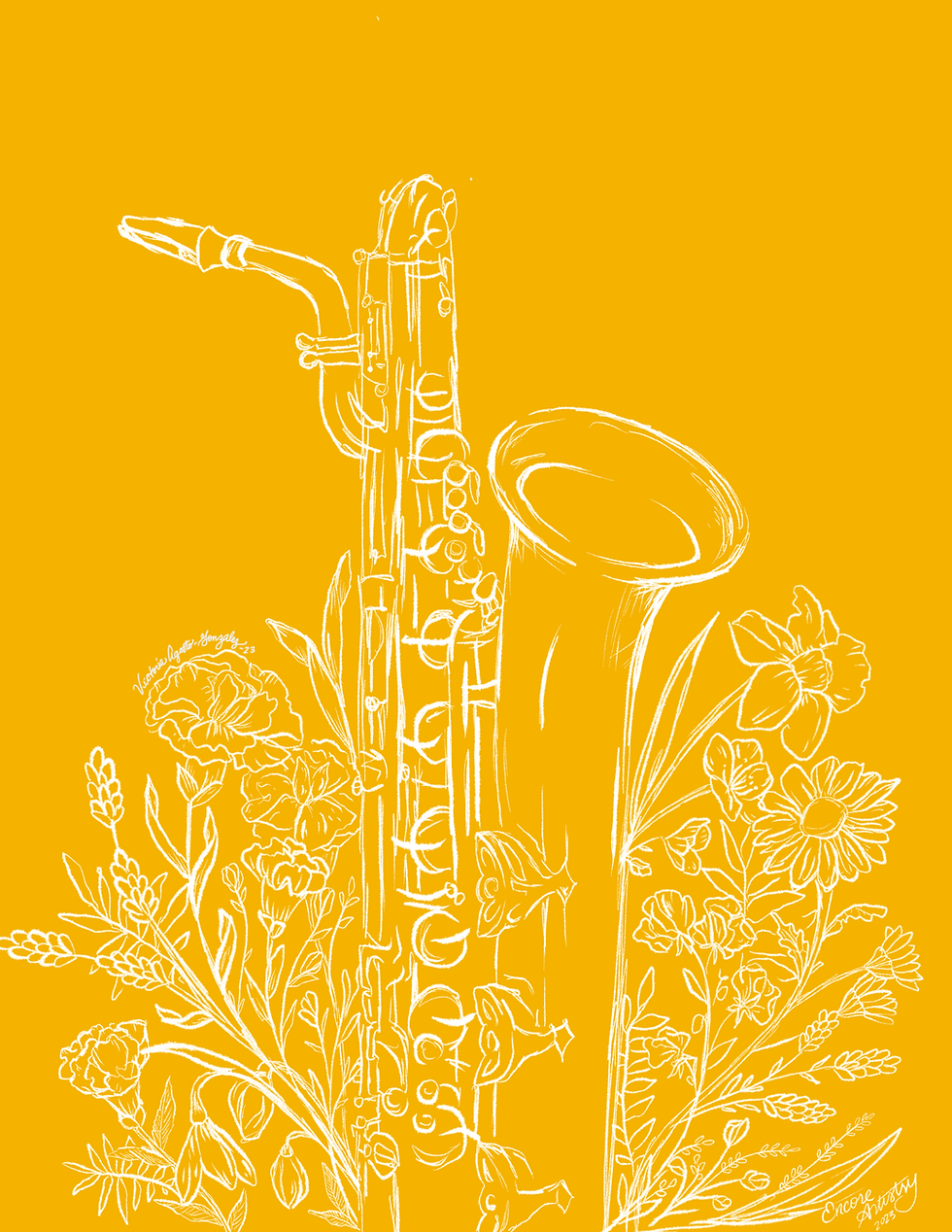 Thumbnail: Saxophone Floral Print