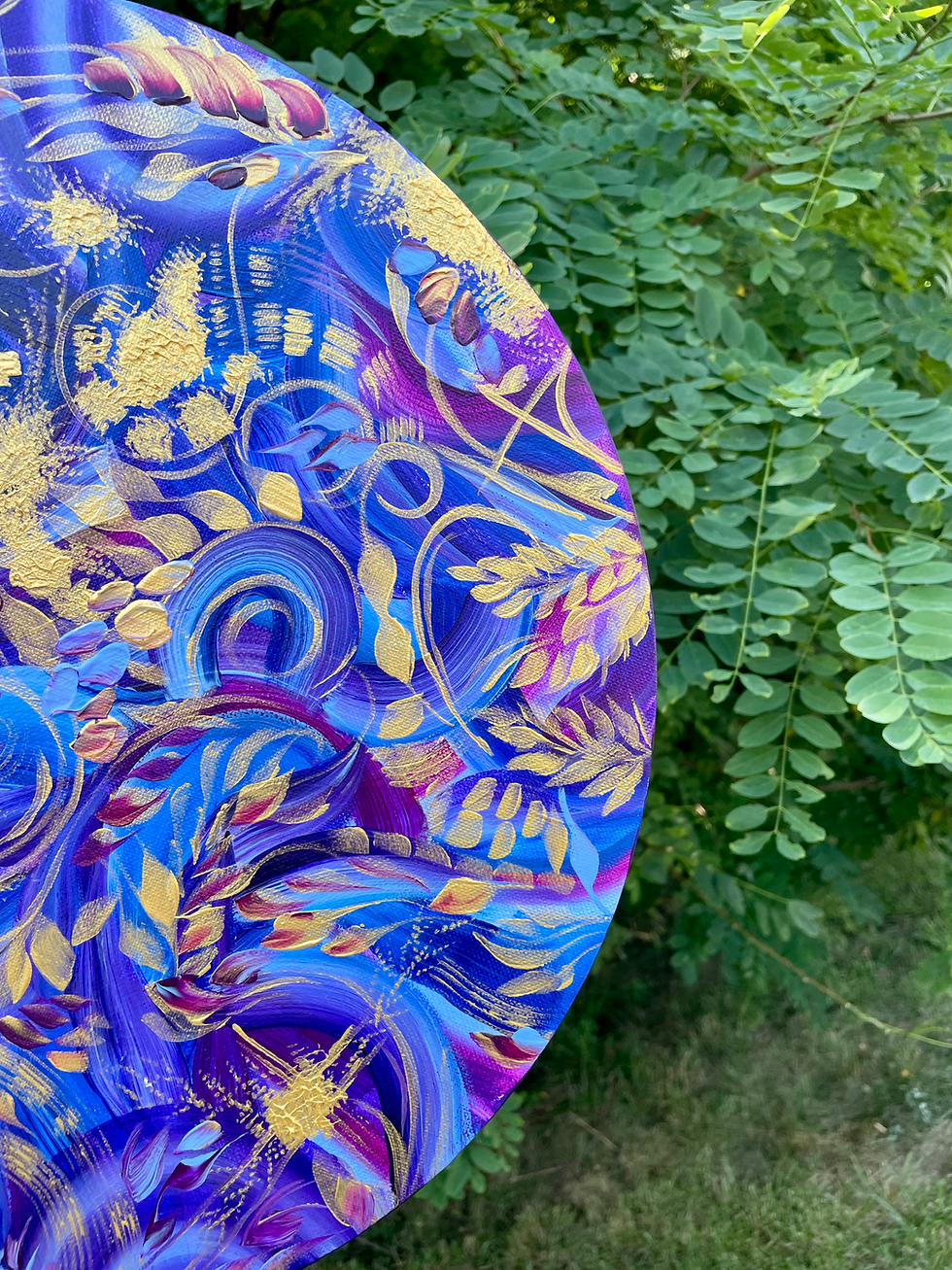 Thumbnail: Purple, Blue, & Gold Acrylic on Canvas