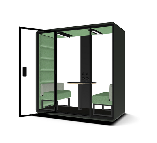 hush acoustic office pod open door