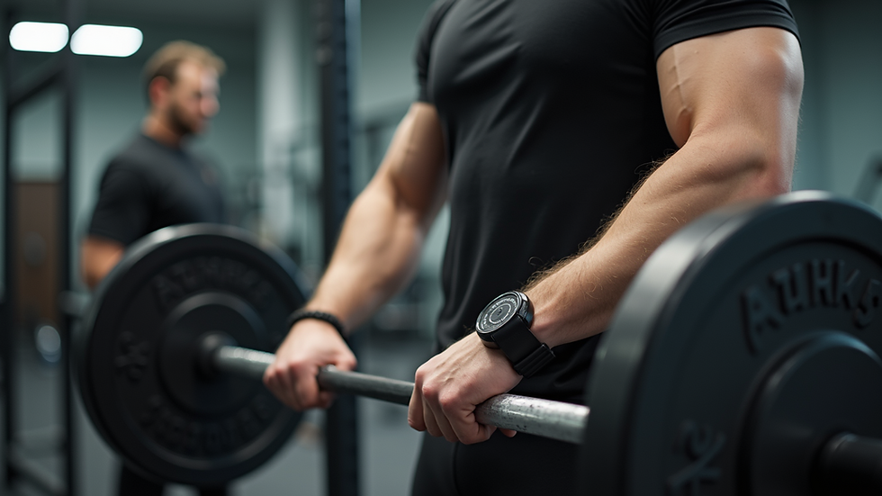 Close-up view of a fitness trainer adjusting weights for a client