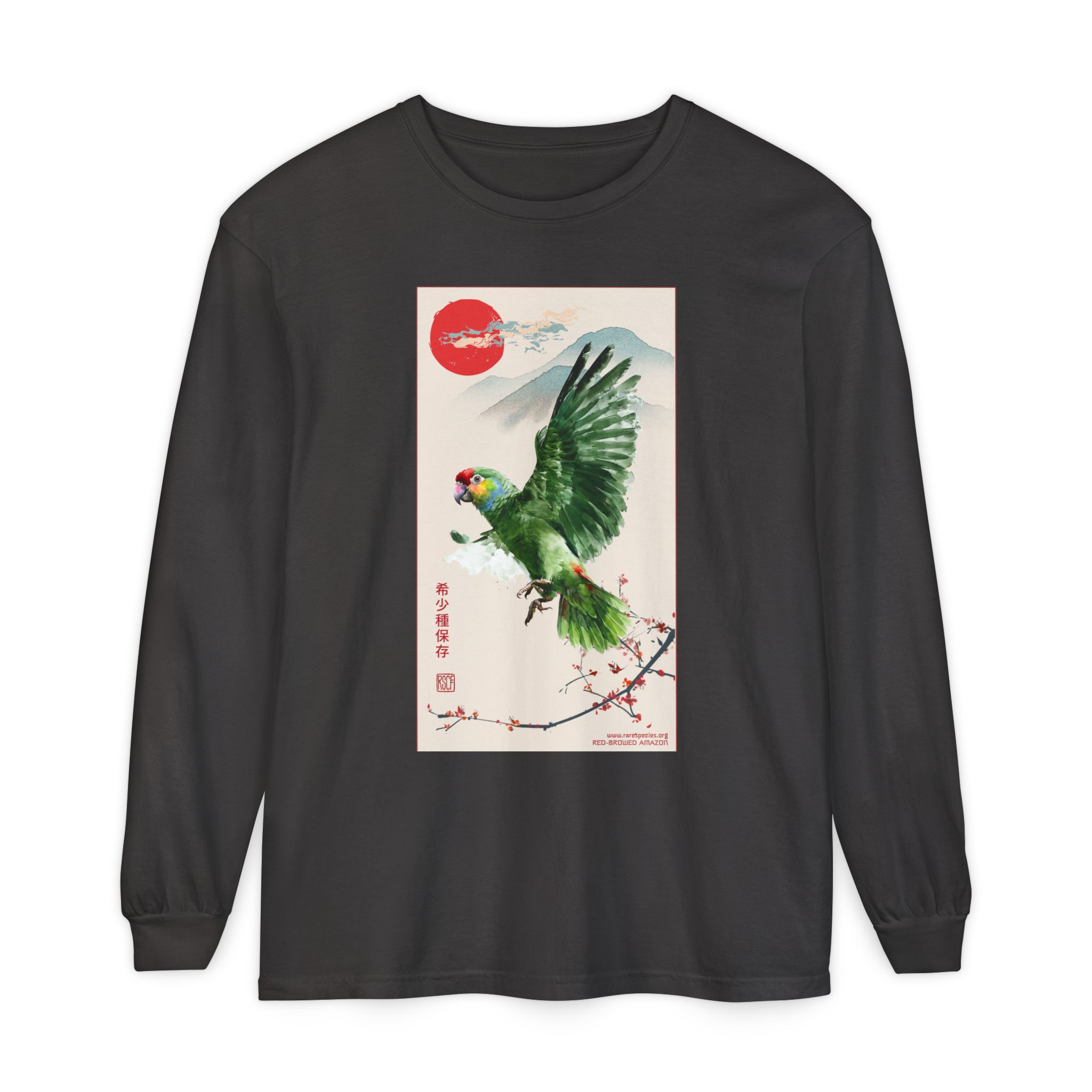 Ukiyo-e Series: Red-browed Amazon Long Sleeve T by RSCF
