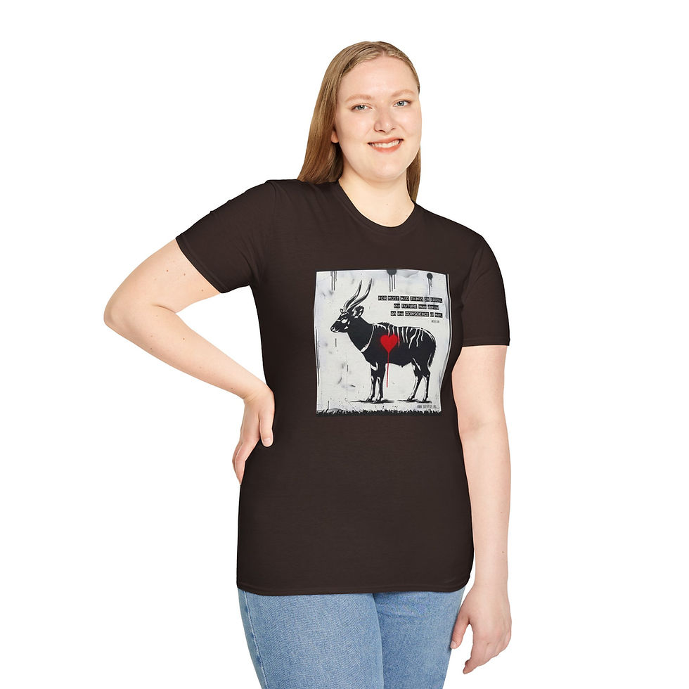 Thumbnail: Mountain Bongo Antelope Heart Graphic T‑Shirt by RSCF
