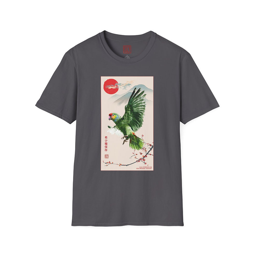 Thumbnail: Ukiyo-e Series: Red-browed Amazon (In Flight) by RSCF