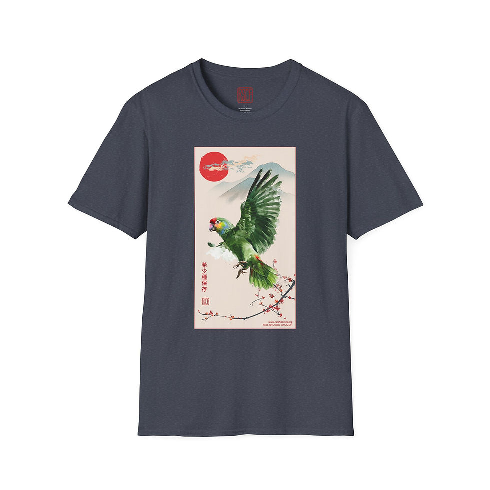 Thumbnail: Ukiyo-e Series: Red-browed Amazon (In Flight) by RSCF