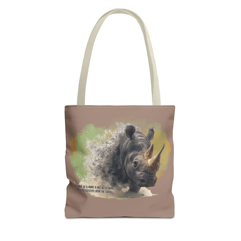 Thumbnail: Vanishing Series - Black Rhino Tote Bag by RSCF