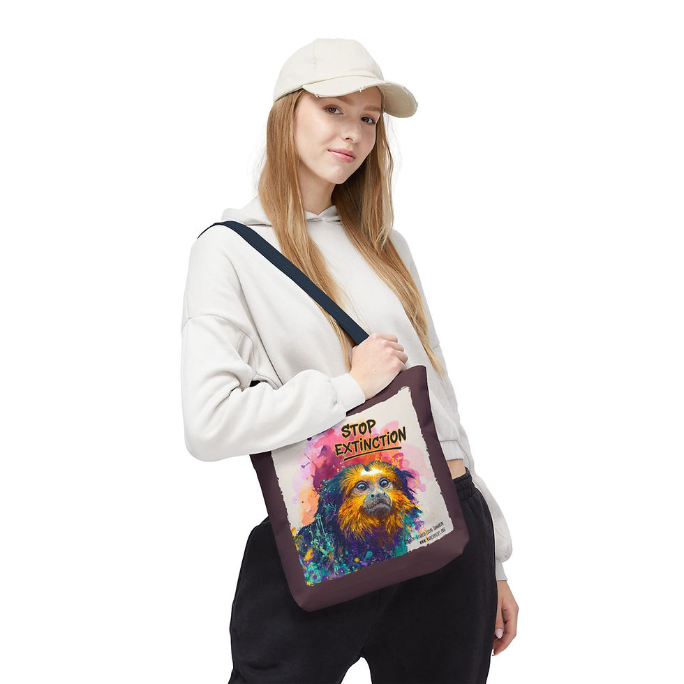 Thumbnail: Stop Extinction Golden Lion Tamarin Tote by RSCF