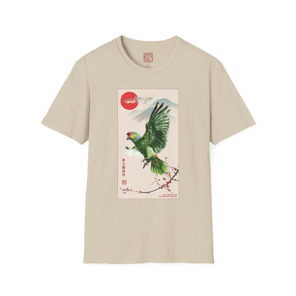 Thumbnail: Ukiyo-e Series: Red-browed Amazon (In Flight) by RSCF
