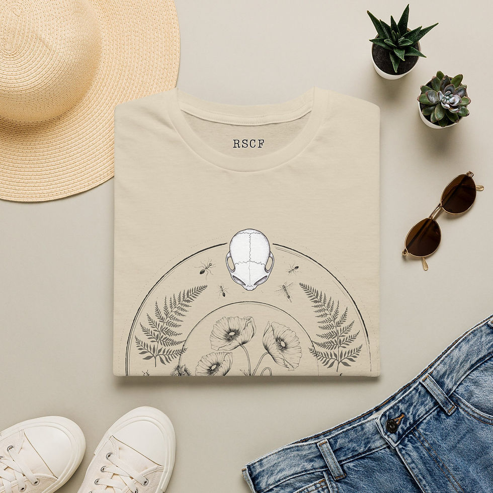 Thumbnail: Pygmy Marmoset Botanical Skull Unisex Softstyle T-Shirt by RSCF