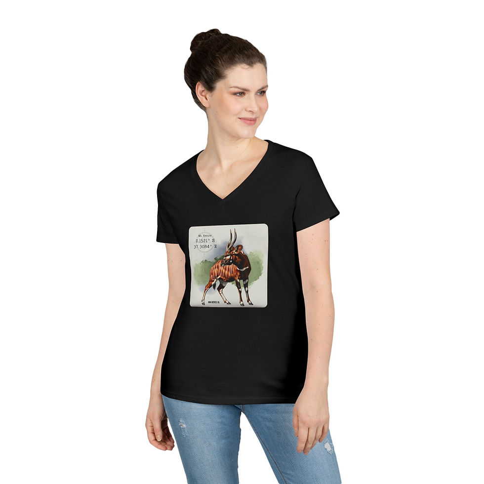 Thumbnail: Vintage Mountain Bongo Antelope Ladies' V-Neck Tee by RSCF