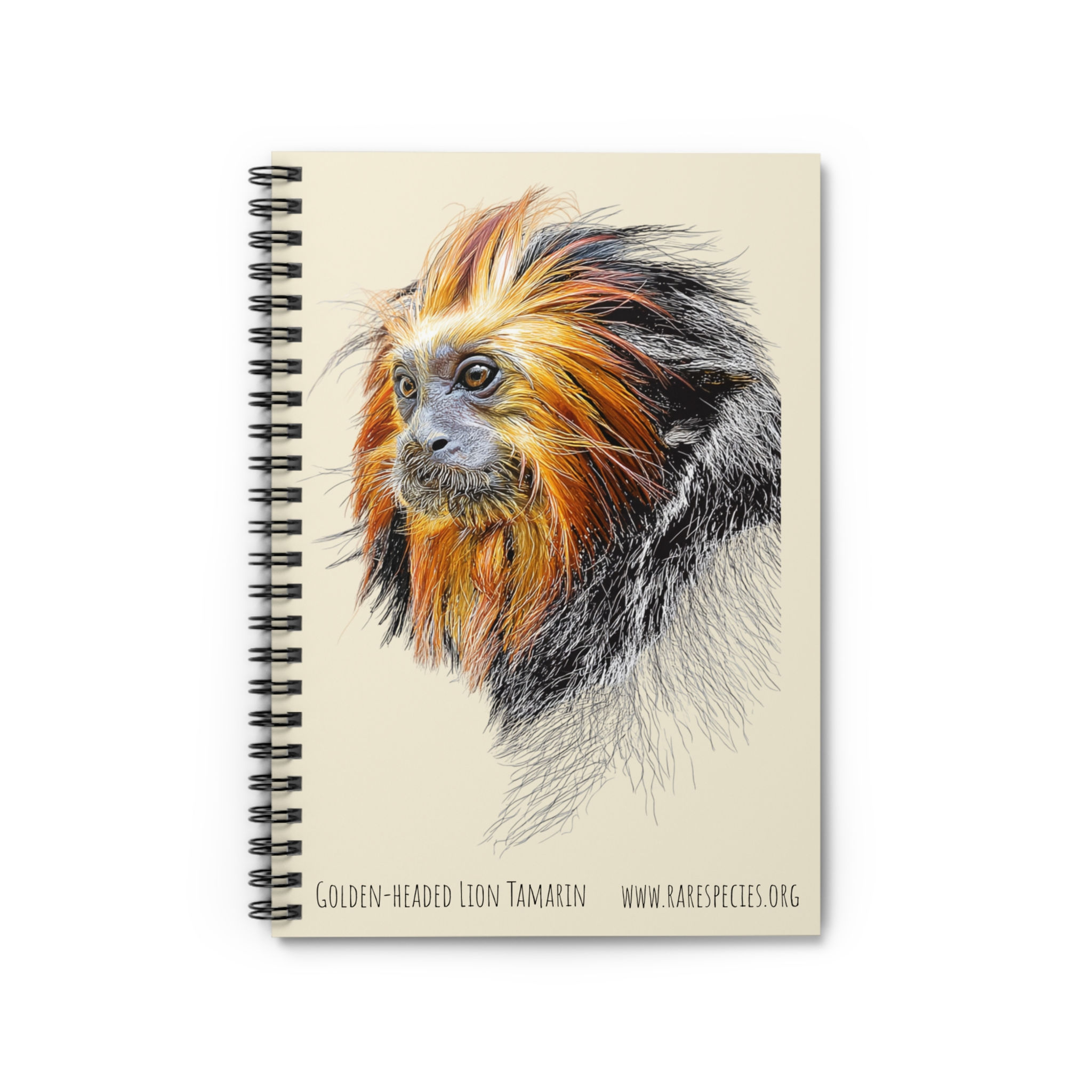Golden-headed Lion Tamarin Spiral Notebook — Ruled Journal for Nature Lovers