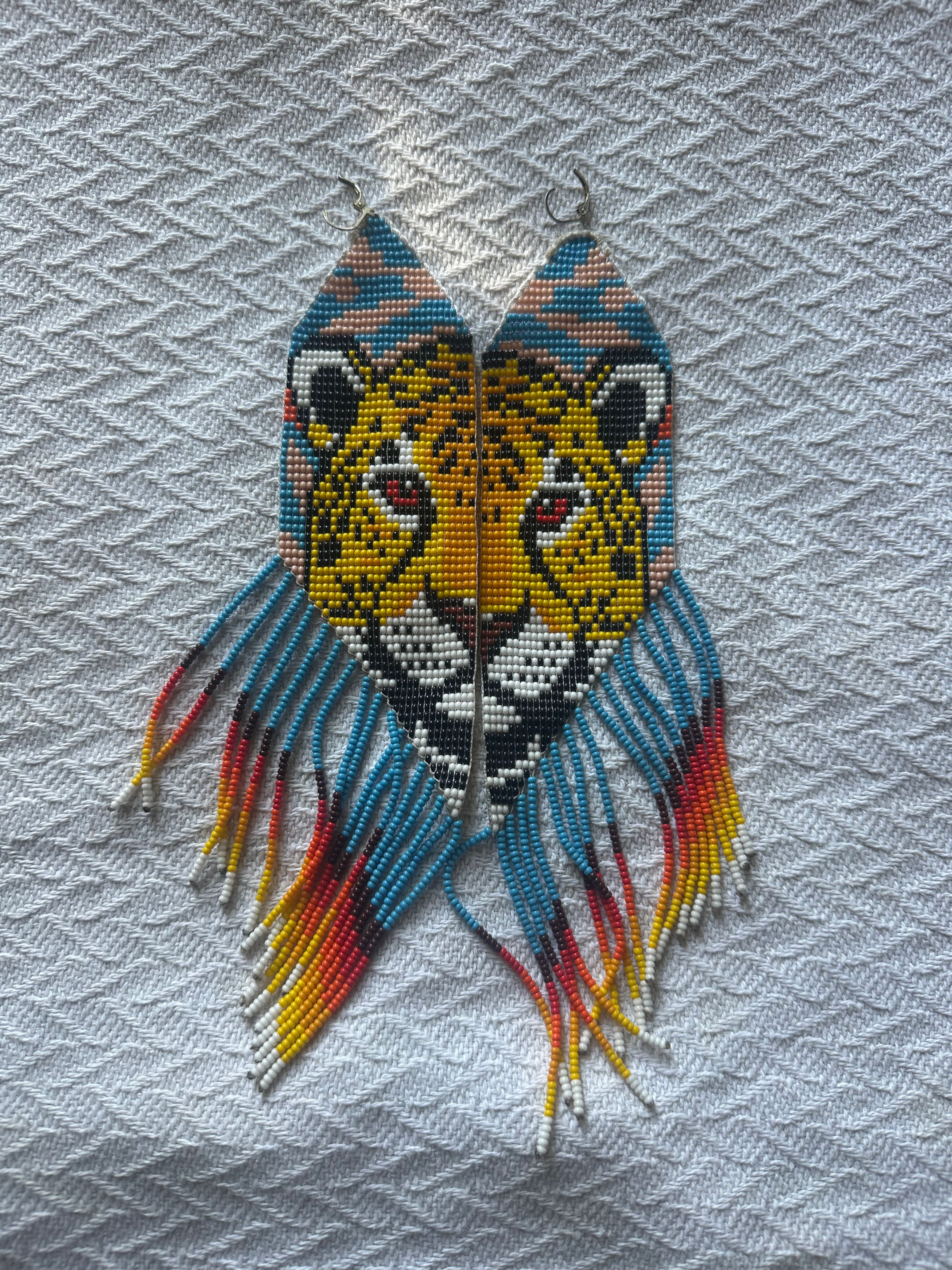 Tiger Earrings Multi-Colored