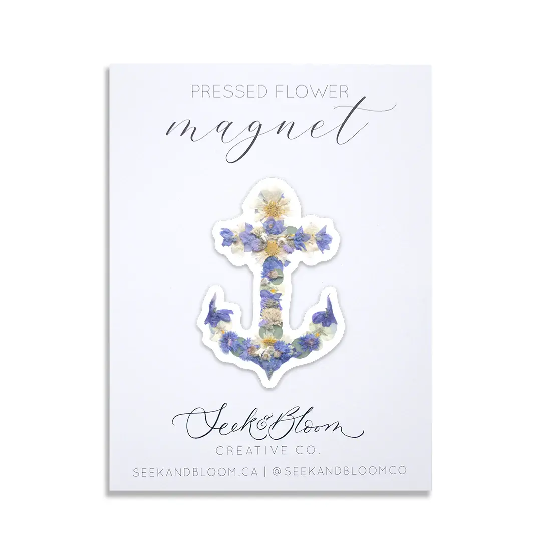 Pressed Flower Anchor Design Magnet | Seek + Bloom