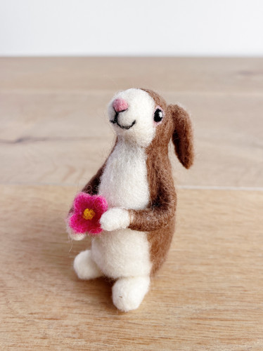 Felted Rabbit with Flower | Shari MacLeod | Jennifer's of NS