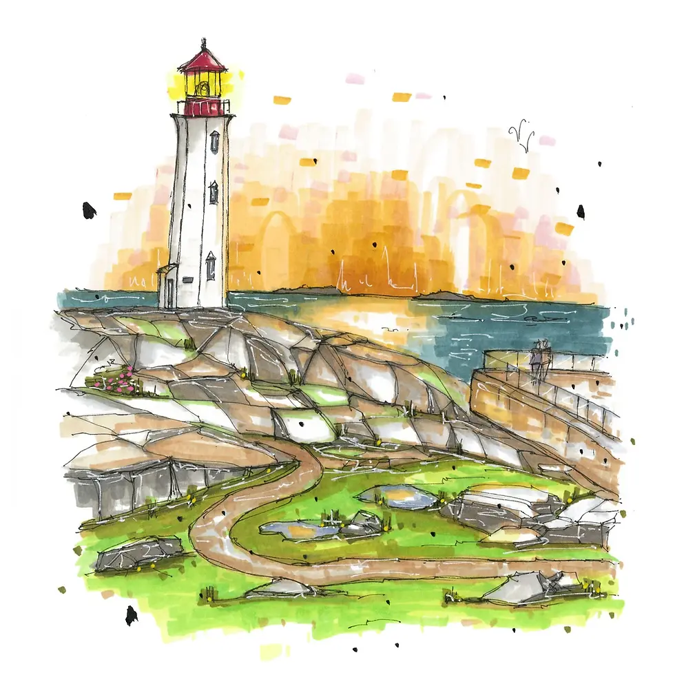 Thumbnail: Peggy's Cove Lighthouse | Downtown Sketcher