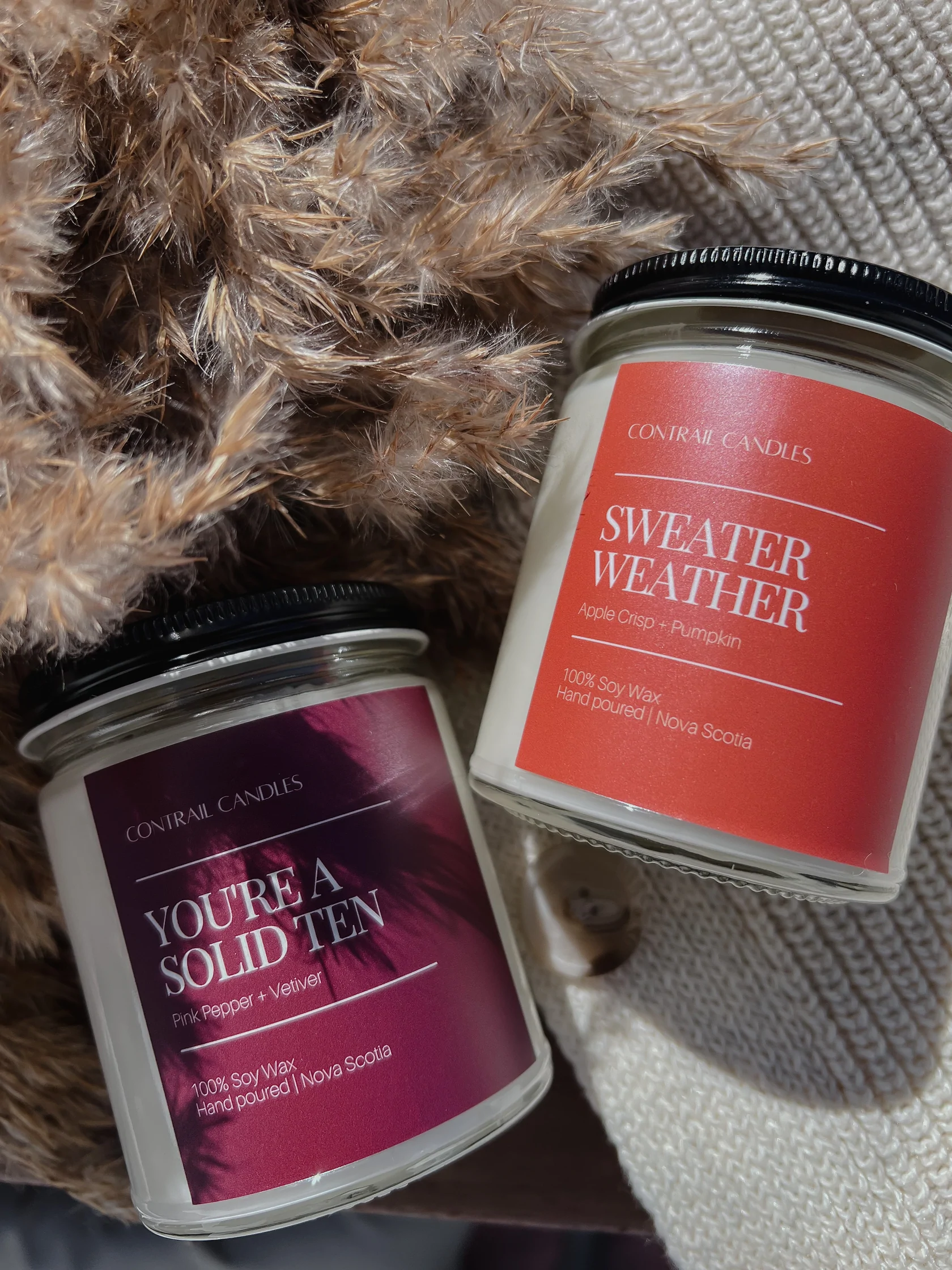 You're A Solid Ten Candle Pink Pepper + Vetiver Contrail Candles
