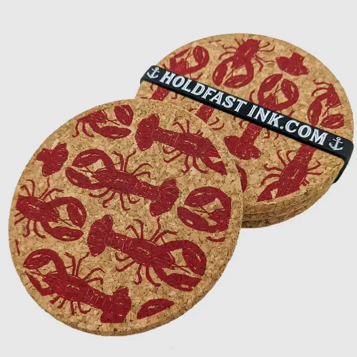 Lobster Pound Cork Coasters | Holdfast Ink