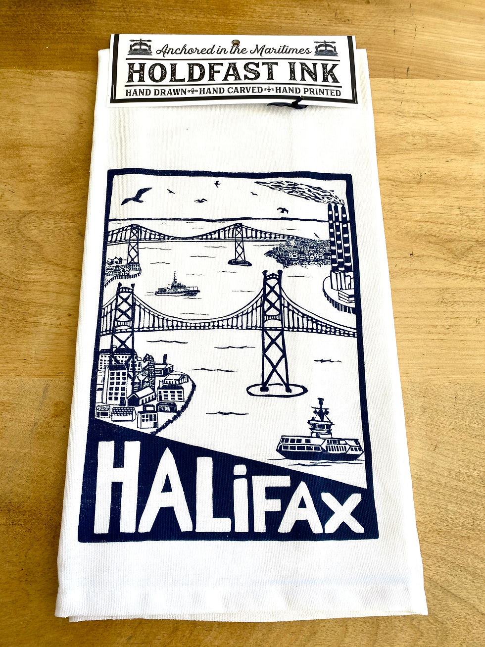 Thumbnail: Halifax Bridge Tea Towel | Holdfast Ink