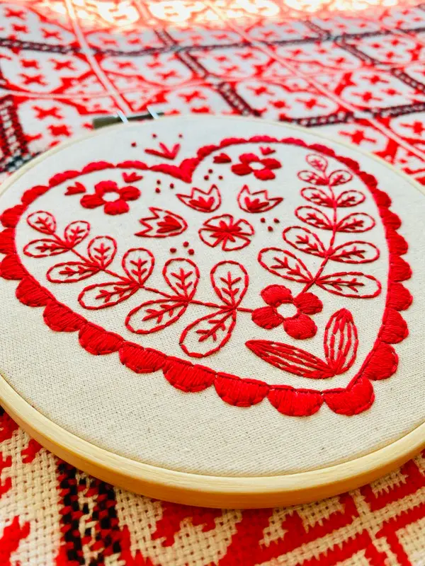 Thumbnail: Nordic Heart Complete Embroidery Kit | Hook, Line + Tinker