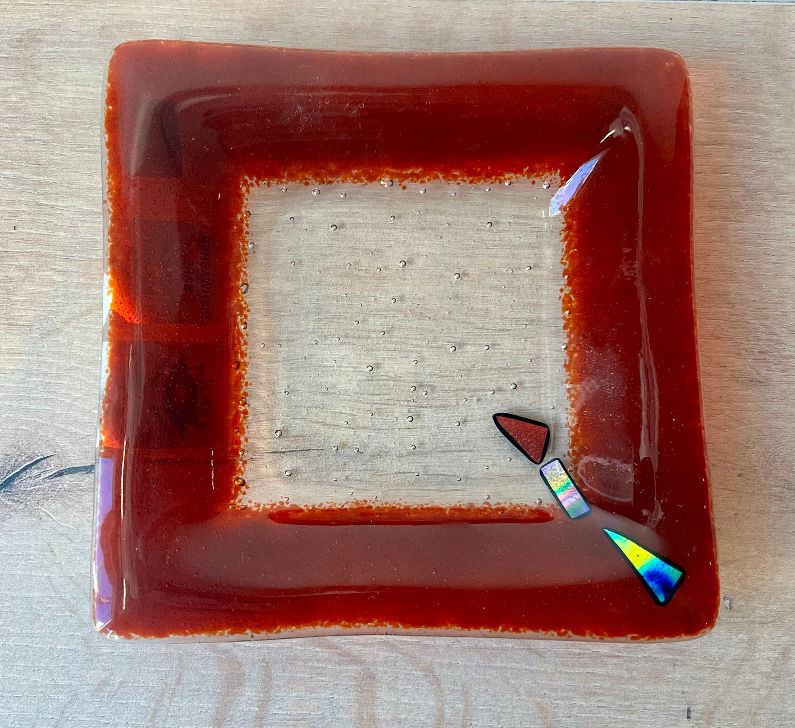 Carnelian Red 5"x5" Plate | Semi Formal | Kiln Art