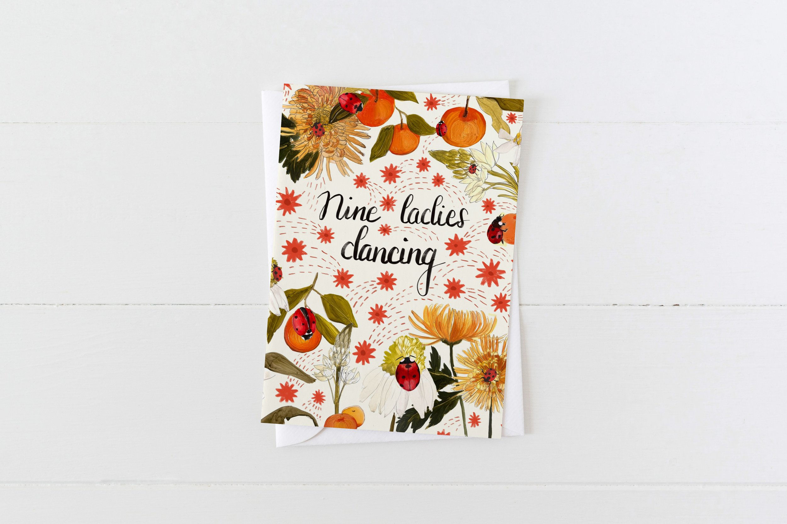 Nine Ladies Dancing Card | Twelve Days of Christmas | Briana Corr Scott