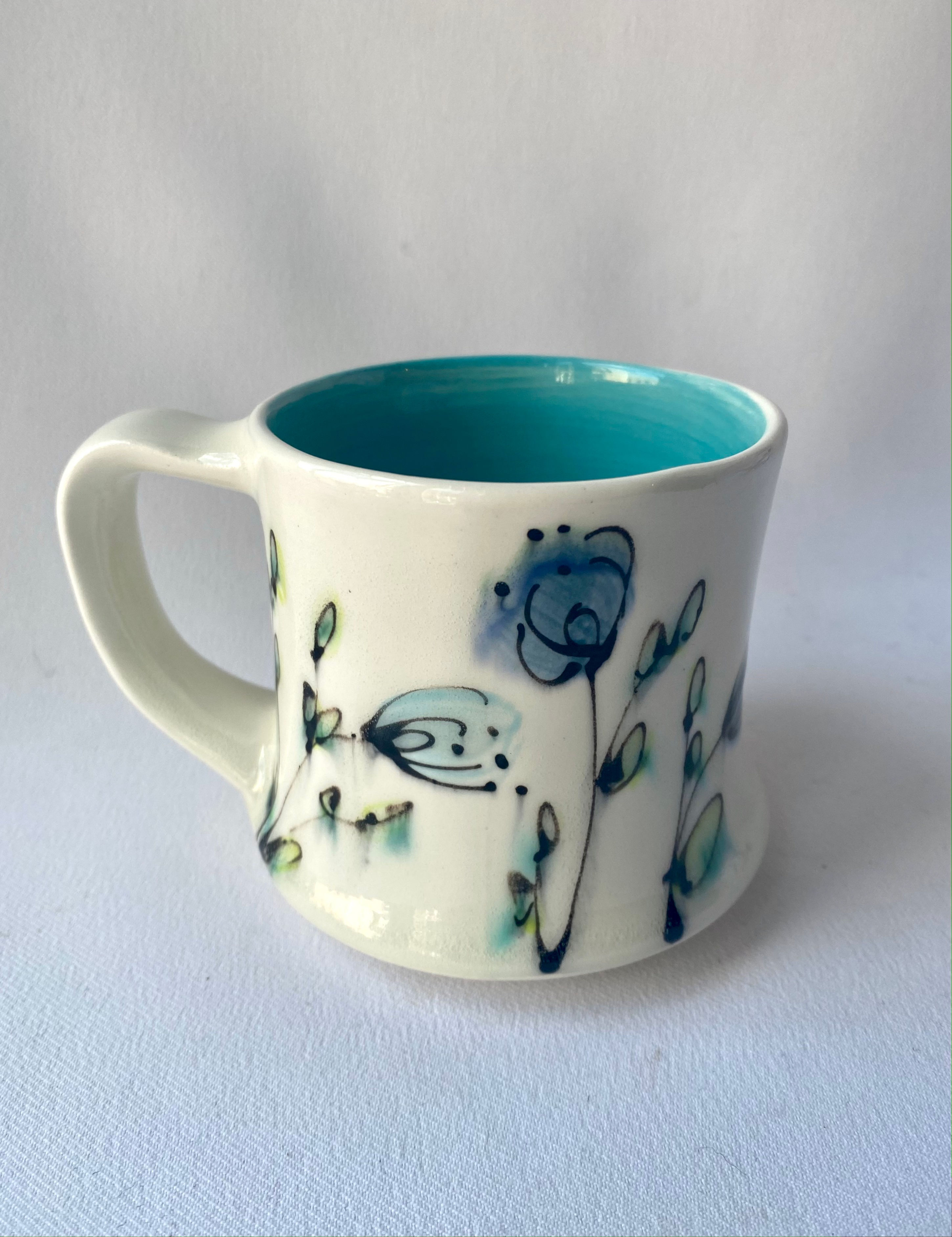 Floral Mug | Turquoise Blue | Rachel de Condé Ceramics