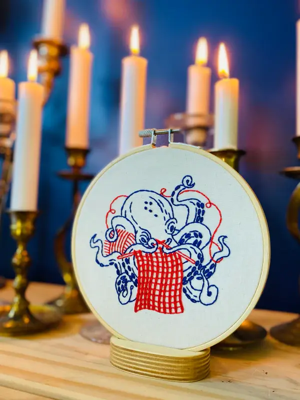 Thumbnail: Knitting Octopus Embroidery Kit | Hook, Line + Tinker