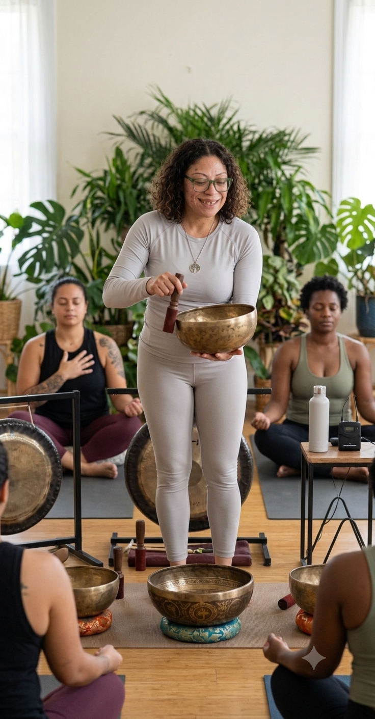 Jo with tibetan bowls