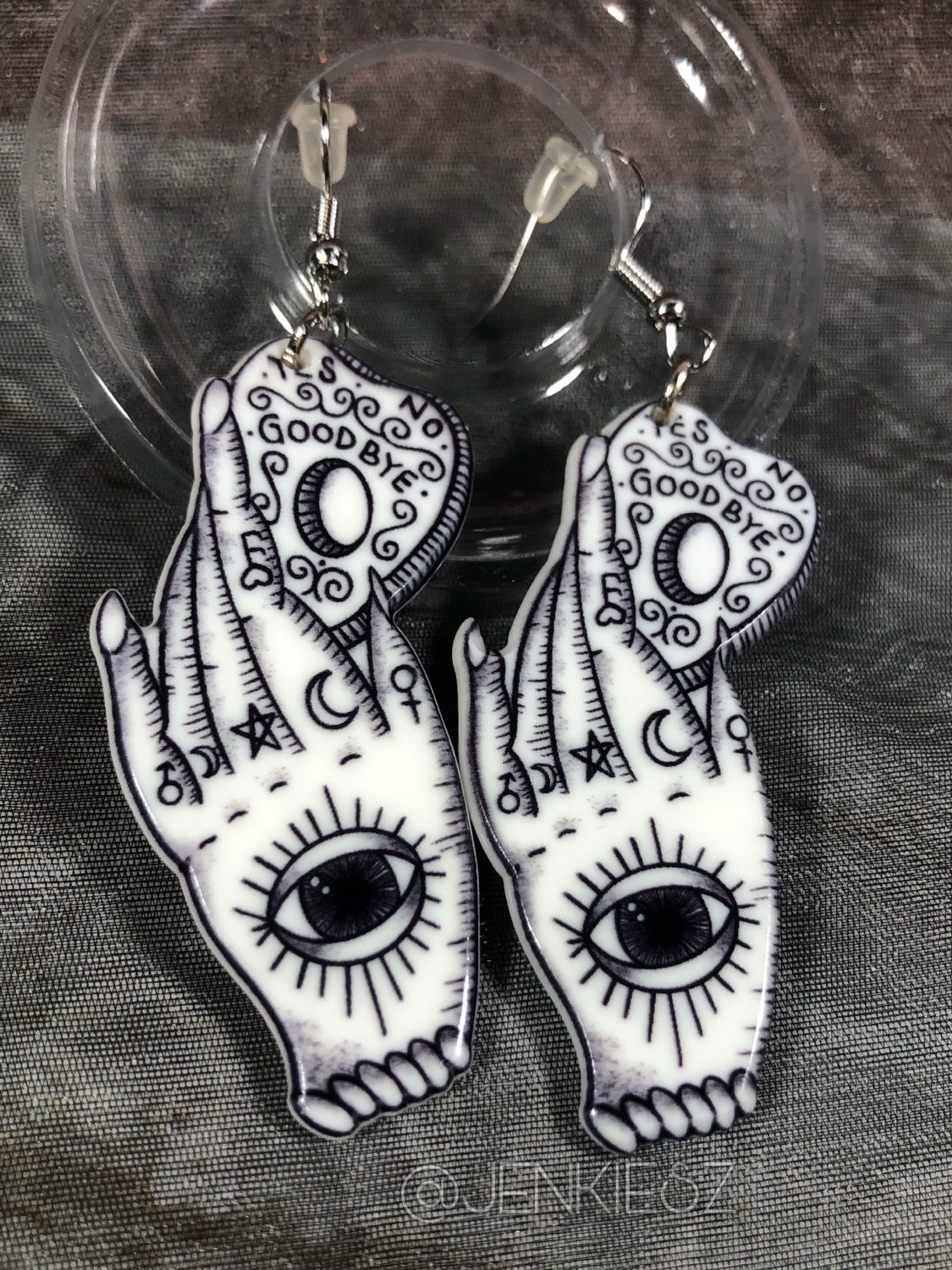 White Divination Planchette Earrings