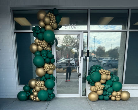green and gold balloons