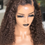 Thumbnail: OMBRE BROWN CURLY 13X6 LACE WIG