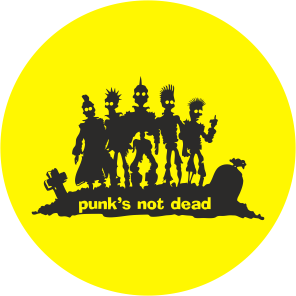 Значок закатной 25 мм PUNKS NOT DEAD.gif