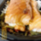 Lomo de salmón sellado con salsa Teriyaki