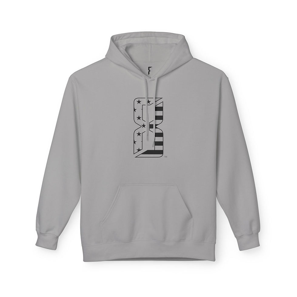 Thumbnail: Single Color American Flag 8 Logo Fleece Hoodie