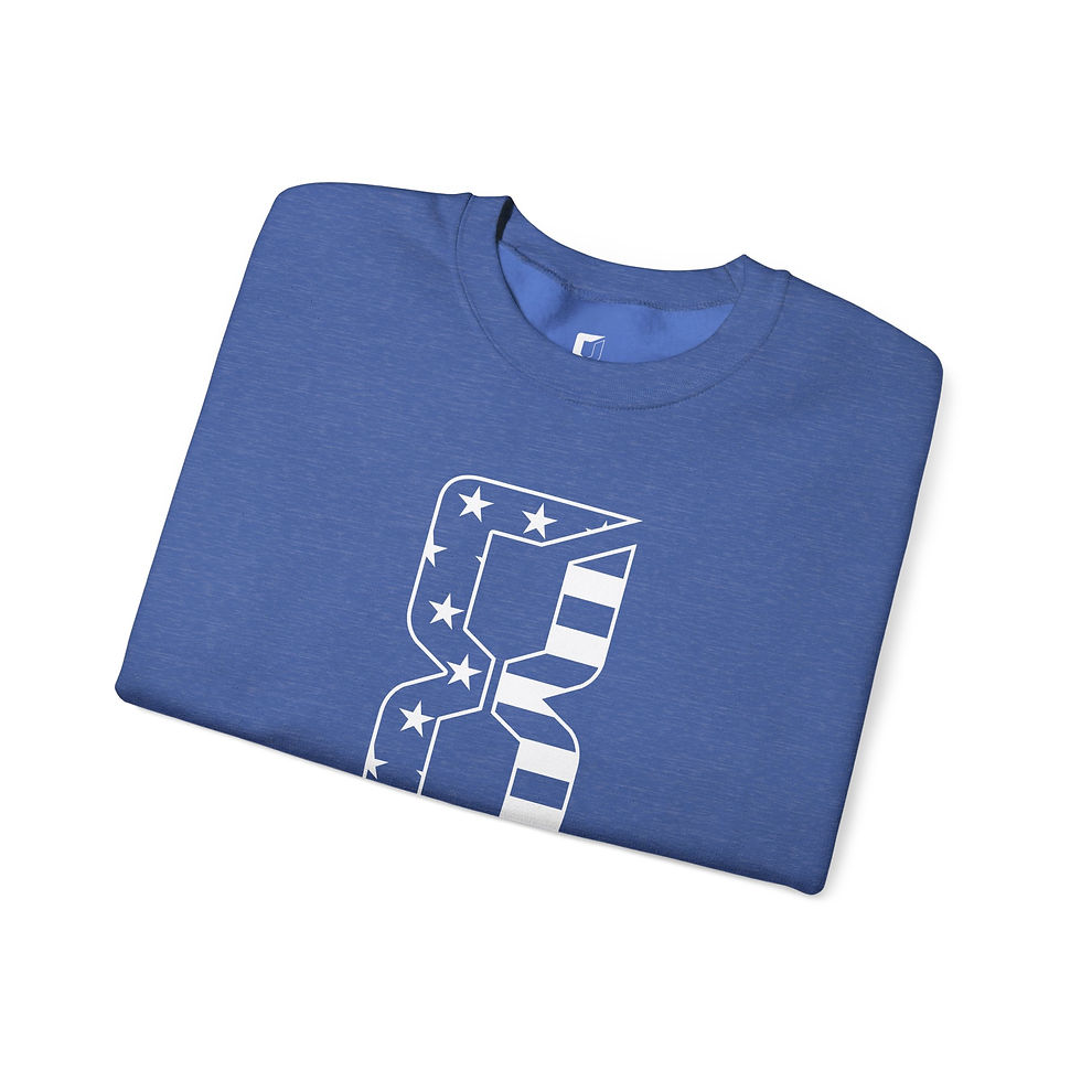 Thumbnail: Single Color American Flag 8 Logo Crewneck Sweatshirt