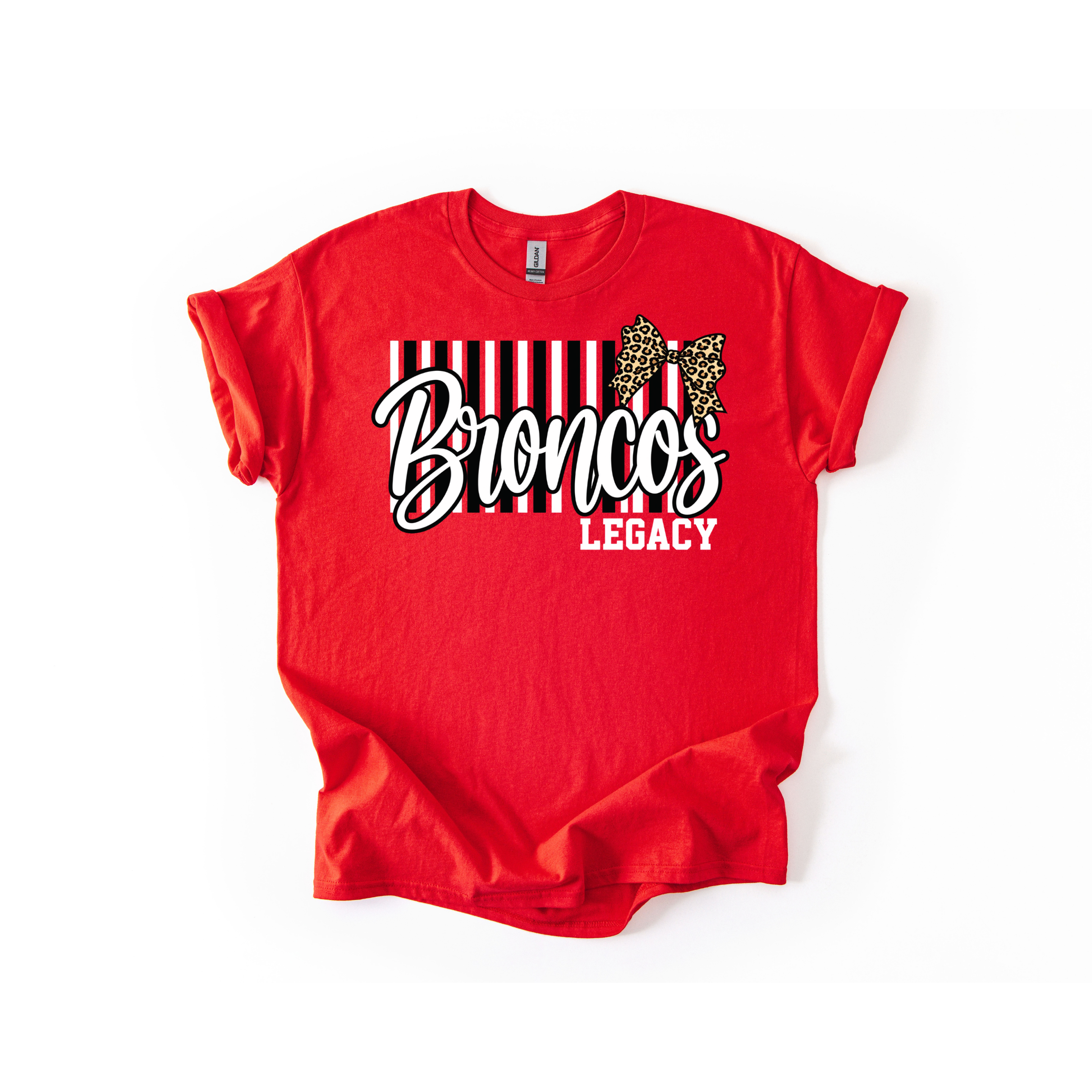 BRONCO STRIPE BACKGROUND TEE