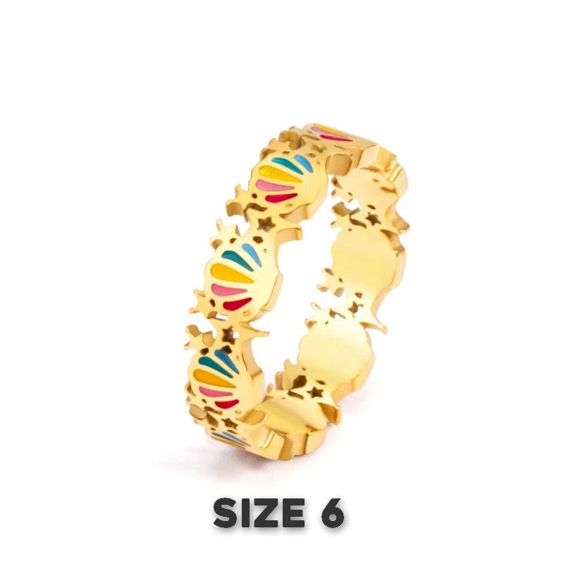 Thumbnail: Rainbow Sea Shells Ring