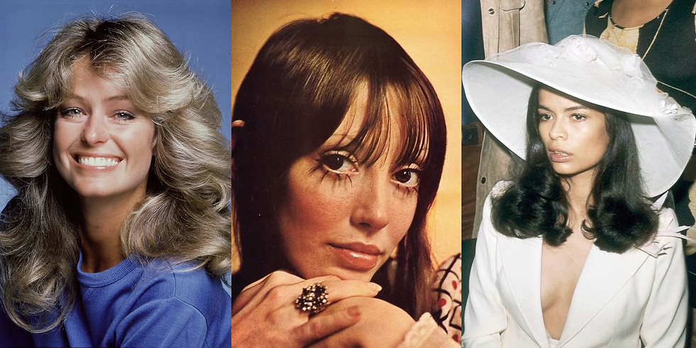 L-R: Farrah Fawcett, Shelley Duvall, Bianca Jagger