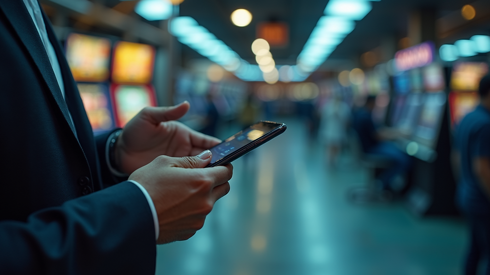 Eye-level view of a person placing a bet on a mobile device
