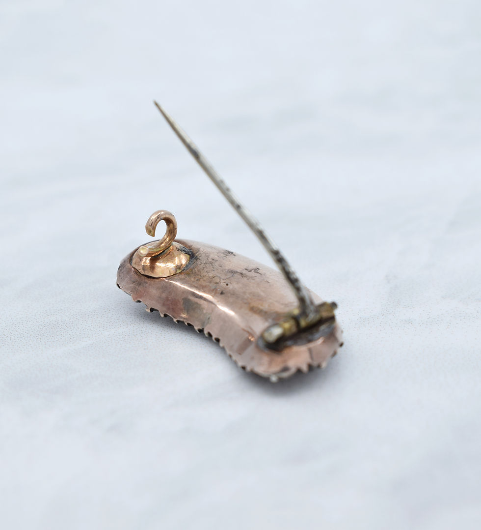 Thumbnail: Rare Georgian Silver & Gold Paste Brooch