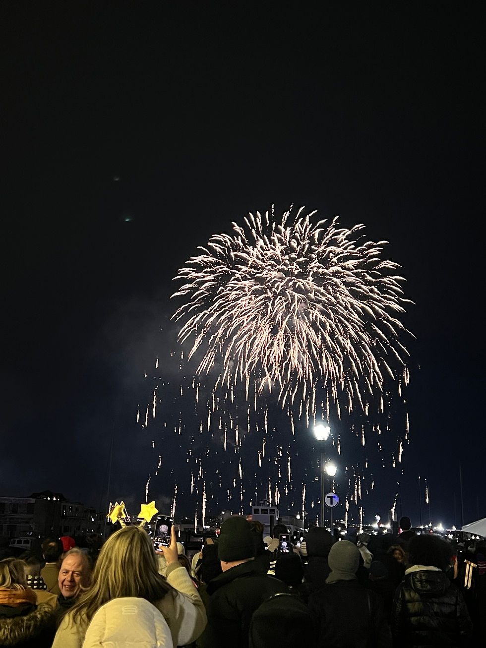 Fireworks in Boston for New Years 2026 over the Boston Harbor