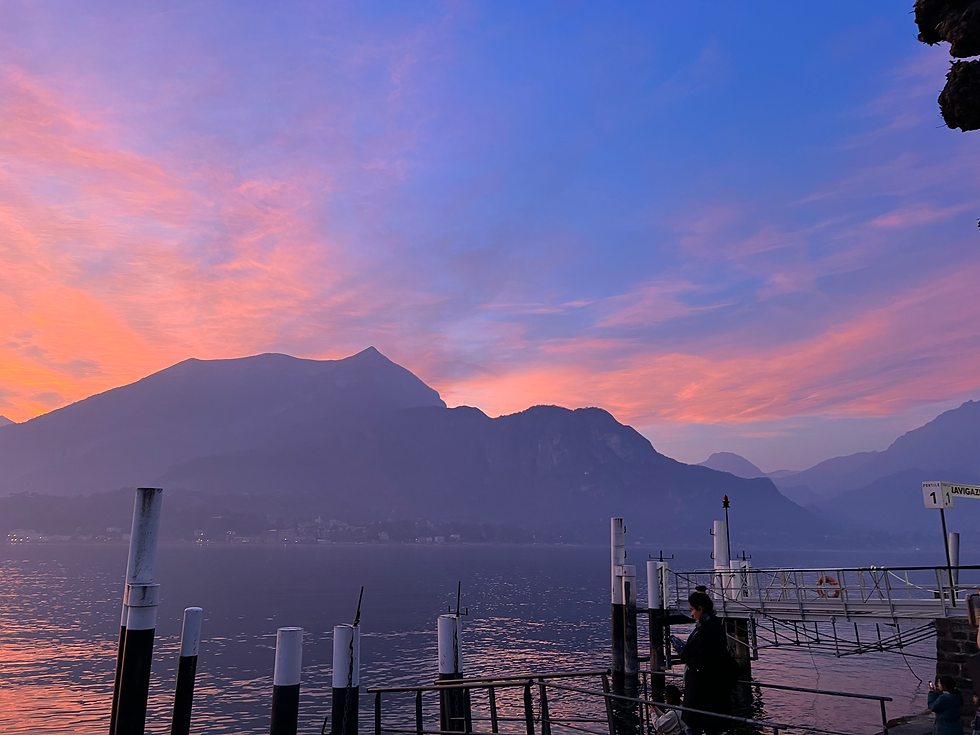 Sunset over Lake Como in Bellagio