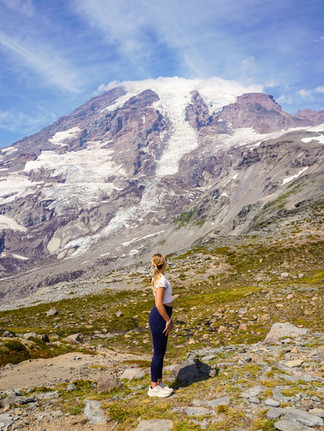 Views from the summit of the Skyline Loop hike at Mount Rainier in Washington