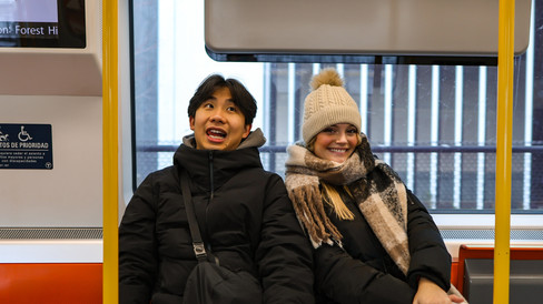 On the train in Boston, MA, USA. With EvokebyHannah