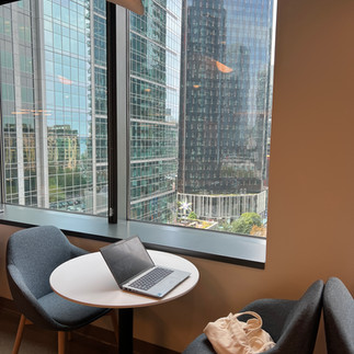 View of downtown Seattle at Amazon Headquarters in Seattle, Washington